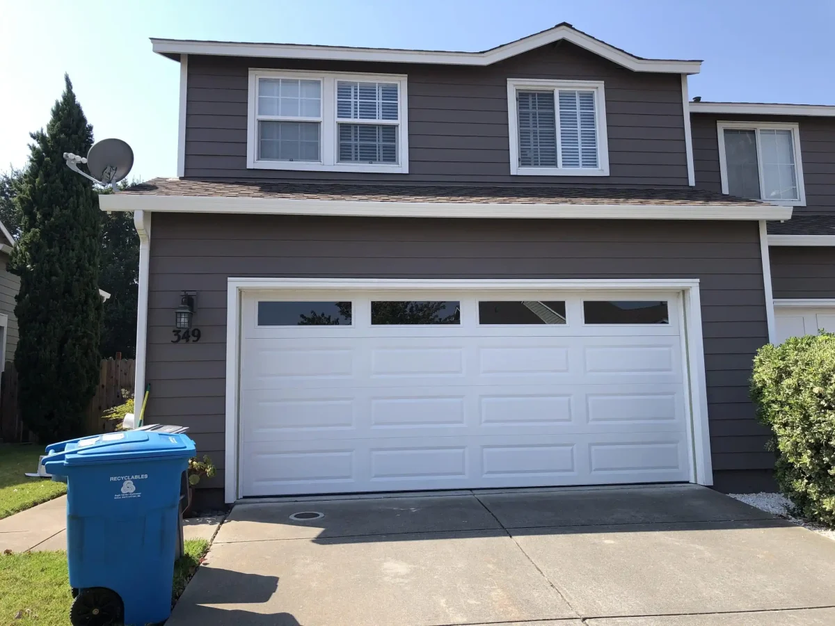 white garage door