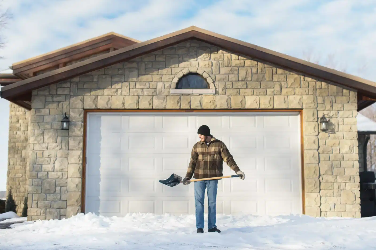 man shoveling snow